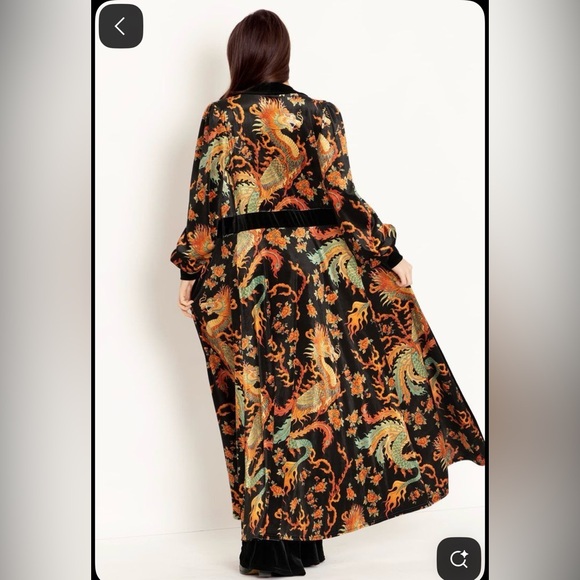 Blackmilk Dresses & Skirts - Blackmilk Velvet Dragon Print Robe Dress NWT XL